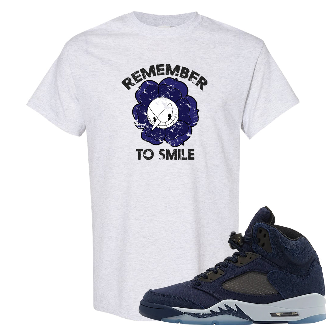 Midnight Navy 5s T Shirt | Remember To Smile, Ash