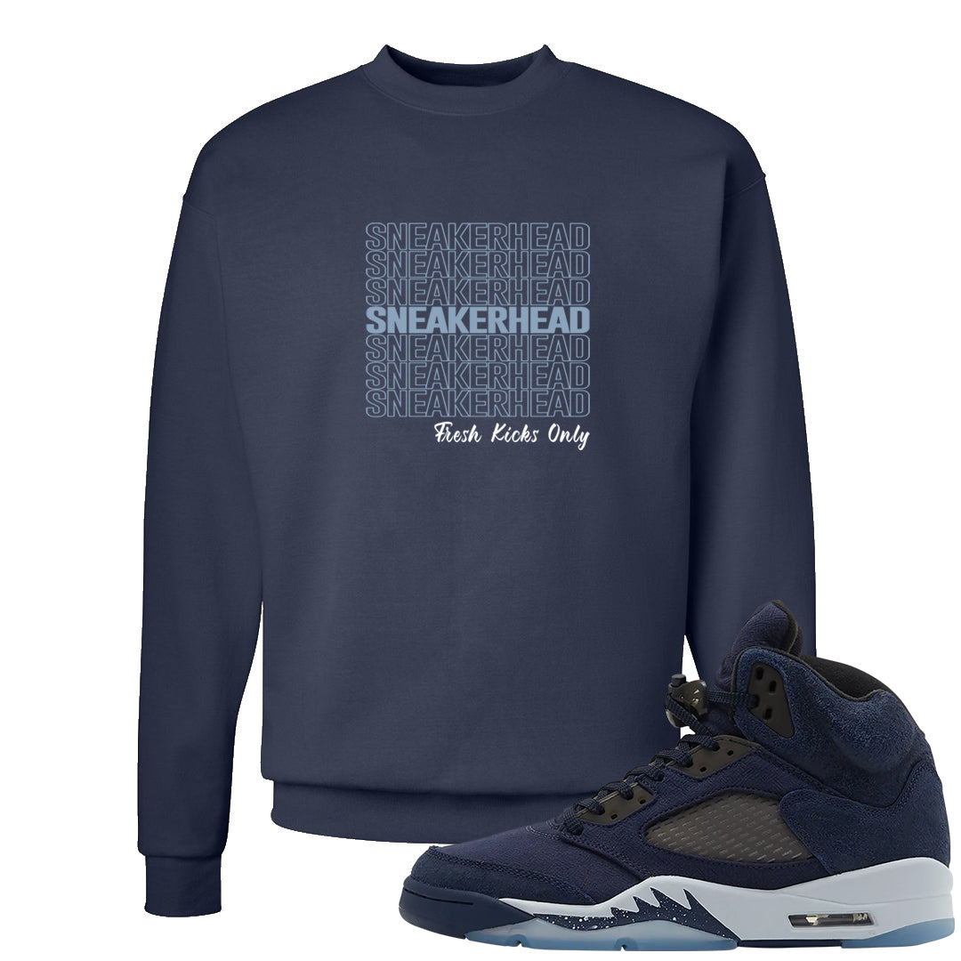 Midnight Navy 5s Crewneck Sweatshirt | Thank You Sneakers, Navy