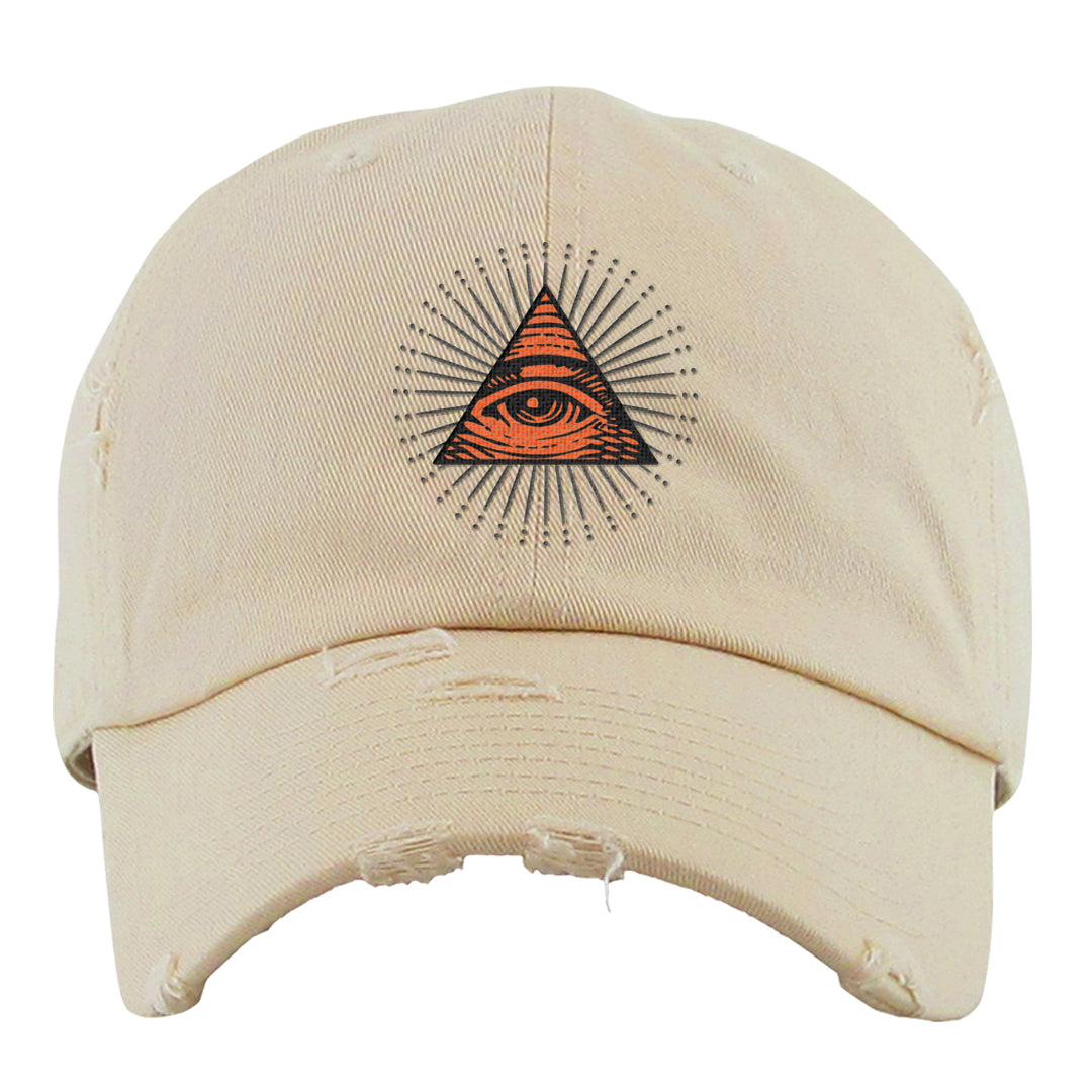 SE Craft 5s Distressed Dad Hat | All Seeing Eye, Ivory