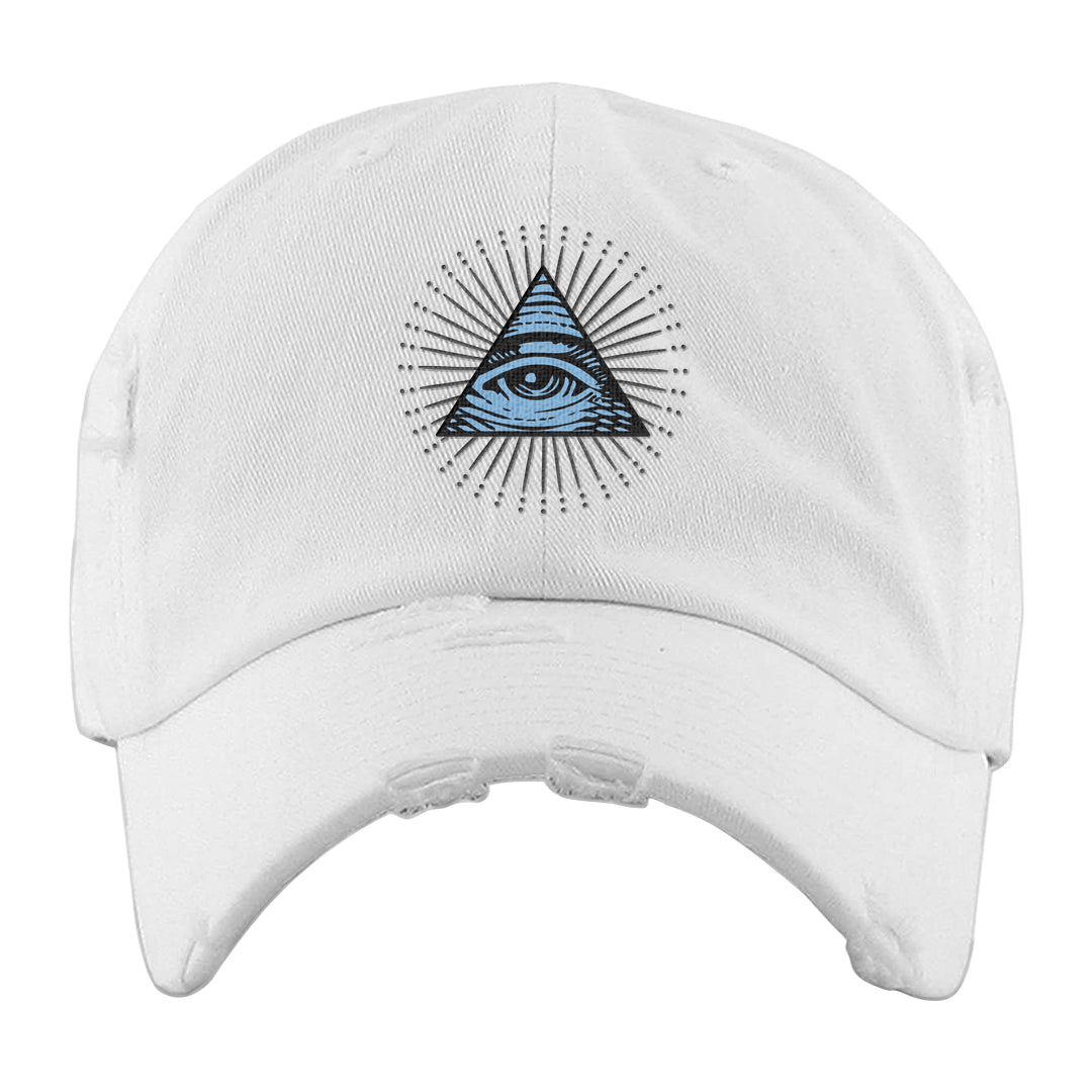 SE Craft 5s Distressed Dad Hat | All Seeing Eye, White