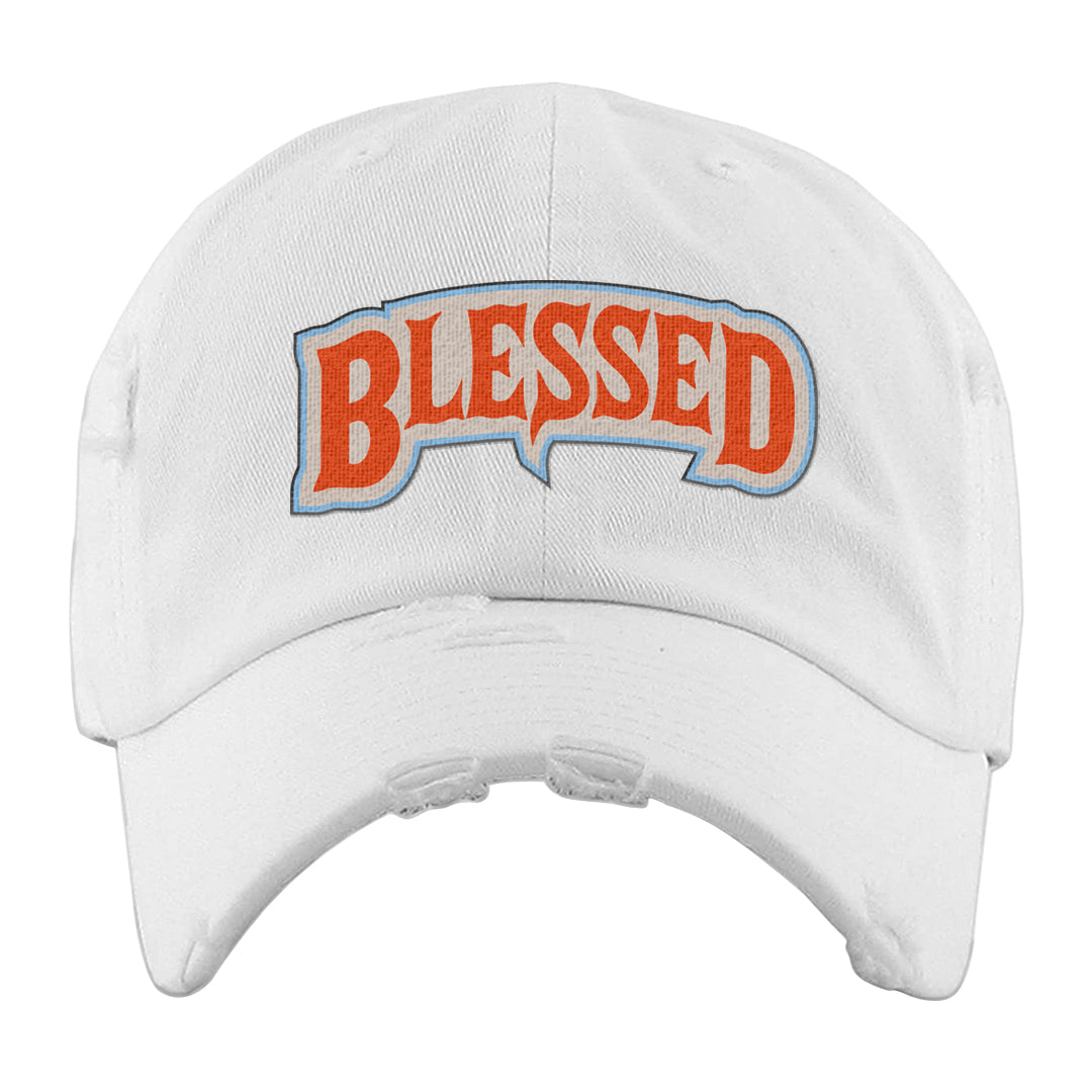 SE Craft 5s Distressed Dad Hat | Blessed Arch, White
