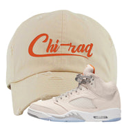 SE Craft 5s Distressed Dad Hat | Chiraq, Ivory