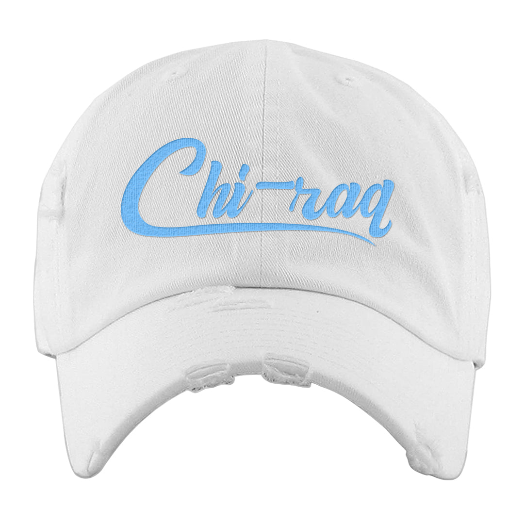 SE Craft 5s Distressed Dad Hat | Chiraq, White