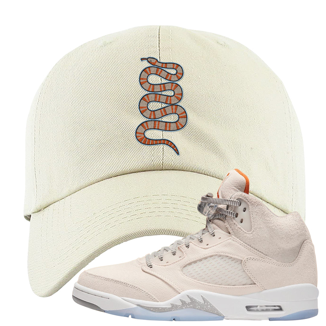 SE Craft 5s Dad Hat | Coiled Snake, White