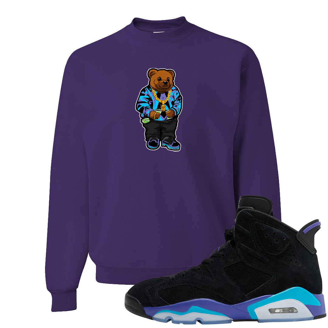 Aqua 6s Crewneck Sweatshirt | Sweater Bear, Purple