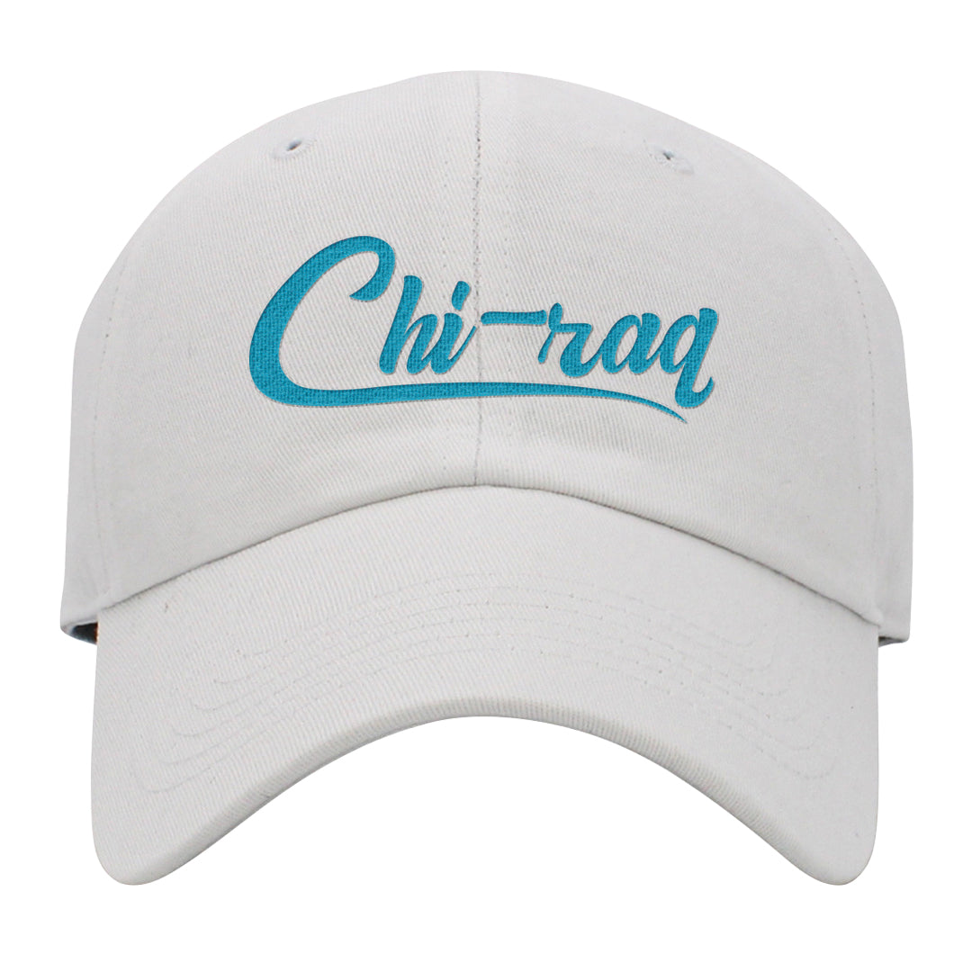 Aqua 6s Dad Hat | Chiraq, White