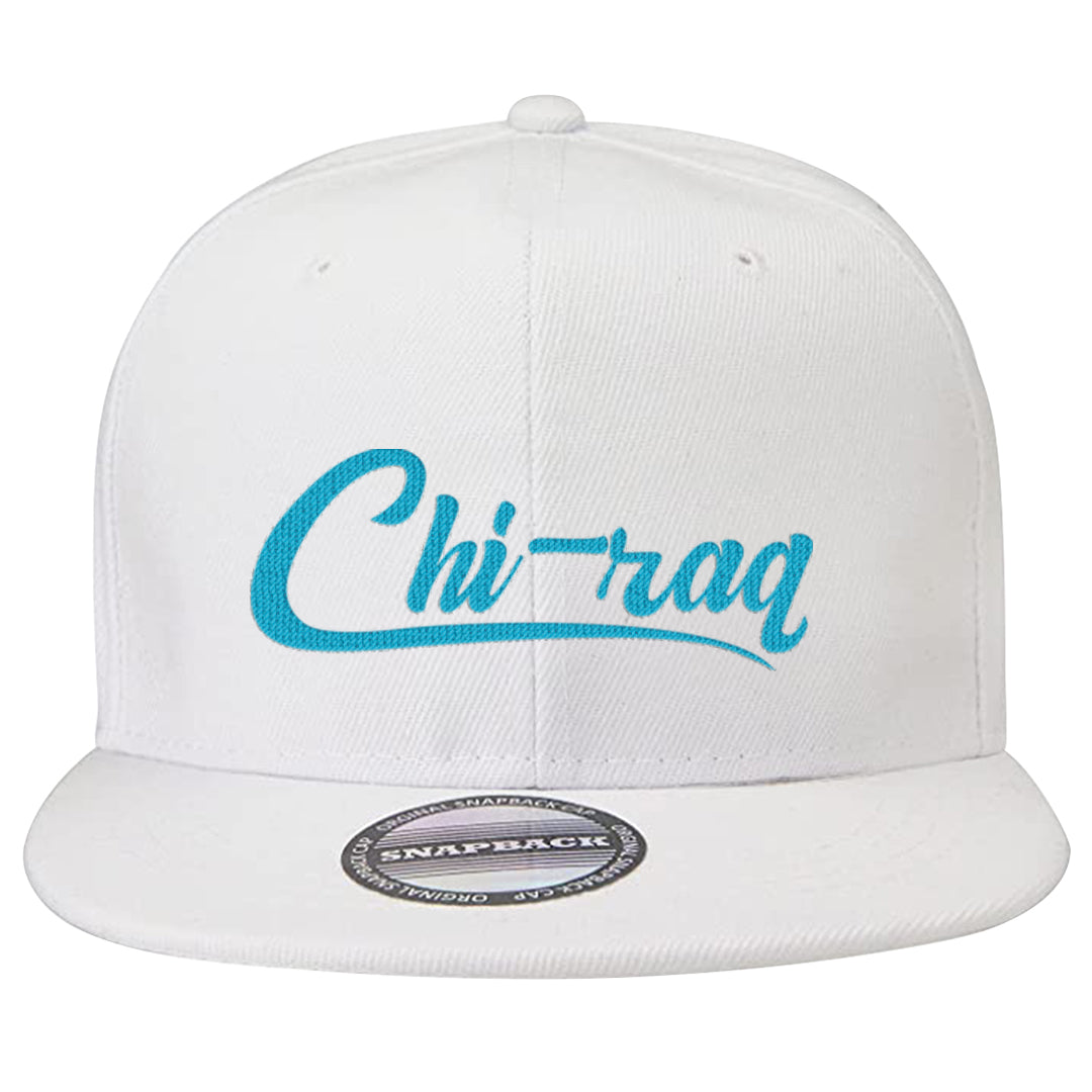 Aqua 6s Snapback Hat | Chiraq, White