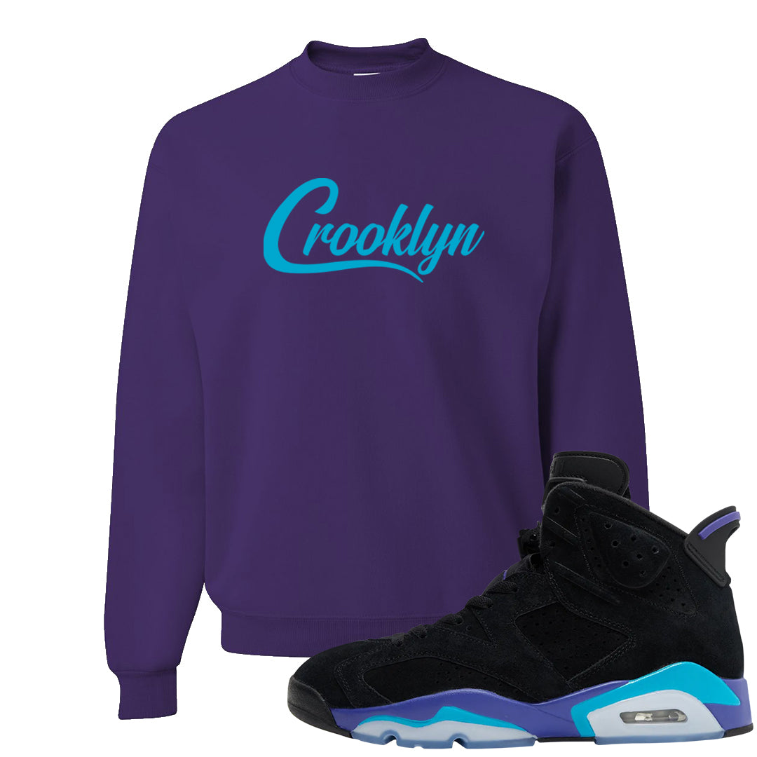 Aqua 6s Crewneck Sweatshirt | Crooklyn, Purple