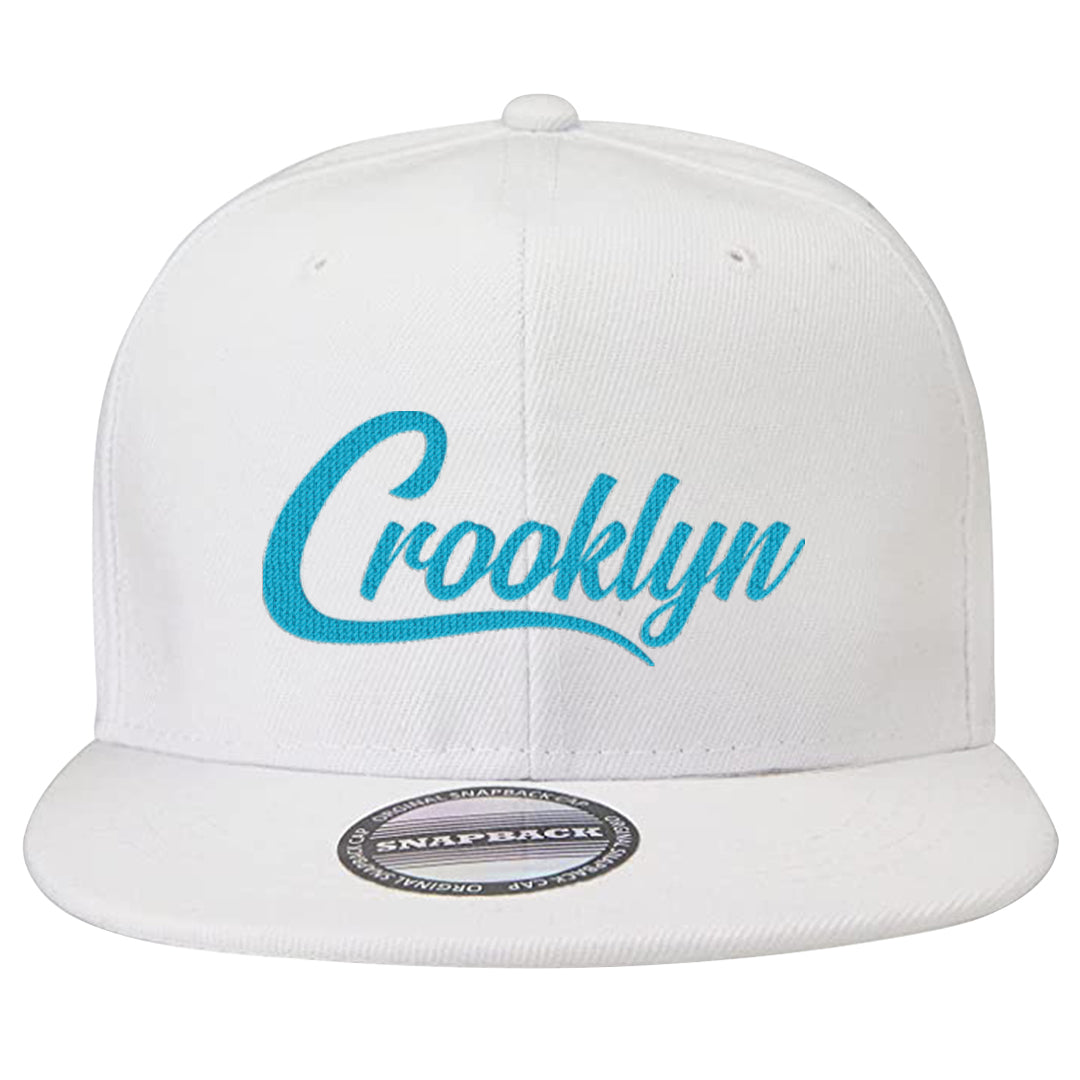 Aqua 6s Snapback Hat | Crooklyn, White
