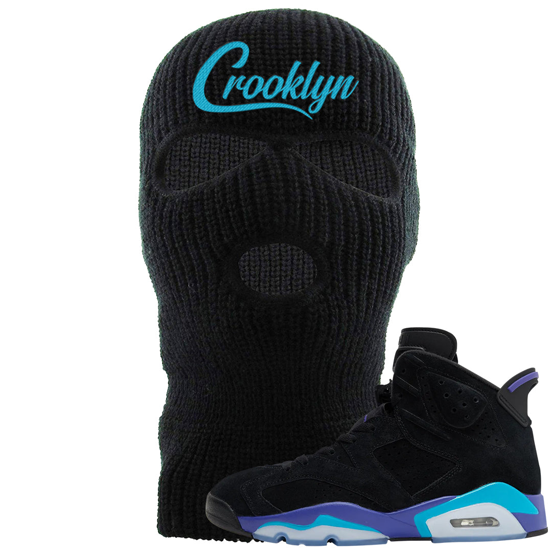Aqua 6s Ski Mask | Crooklyn, Black