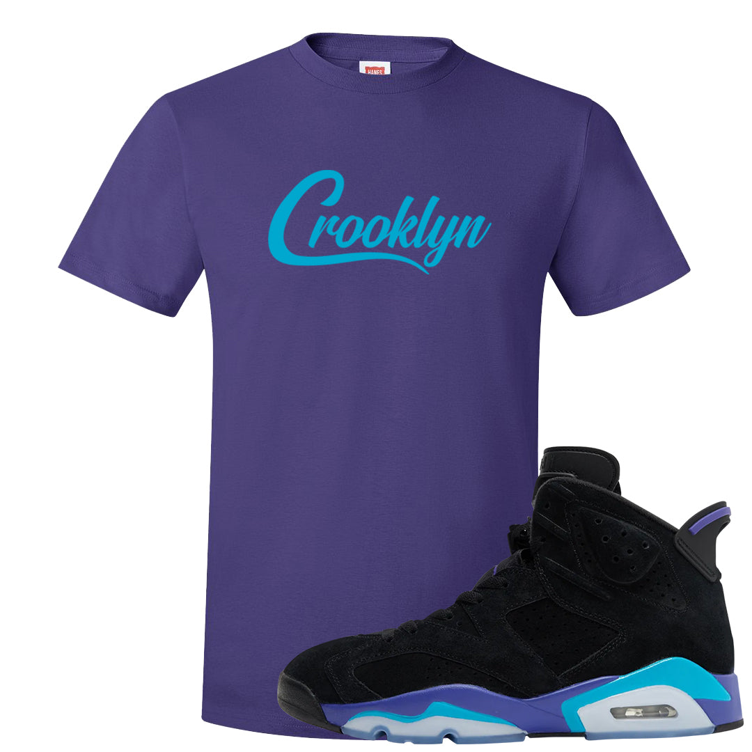 Aqua 6s T Shirt | Crooklyn, Purple