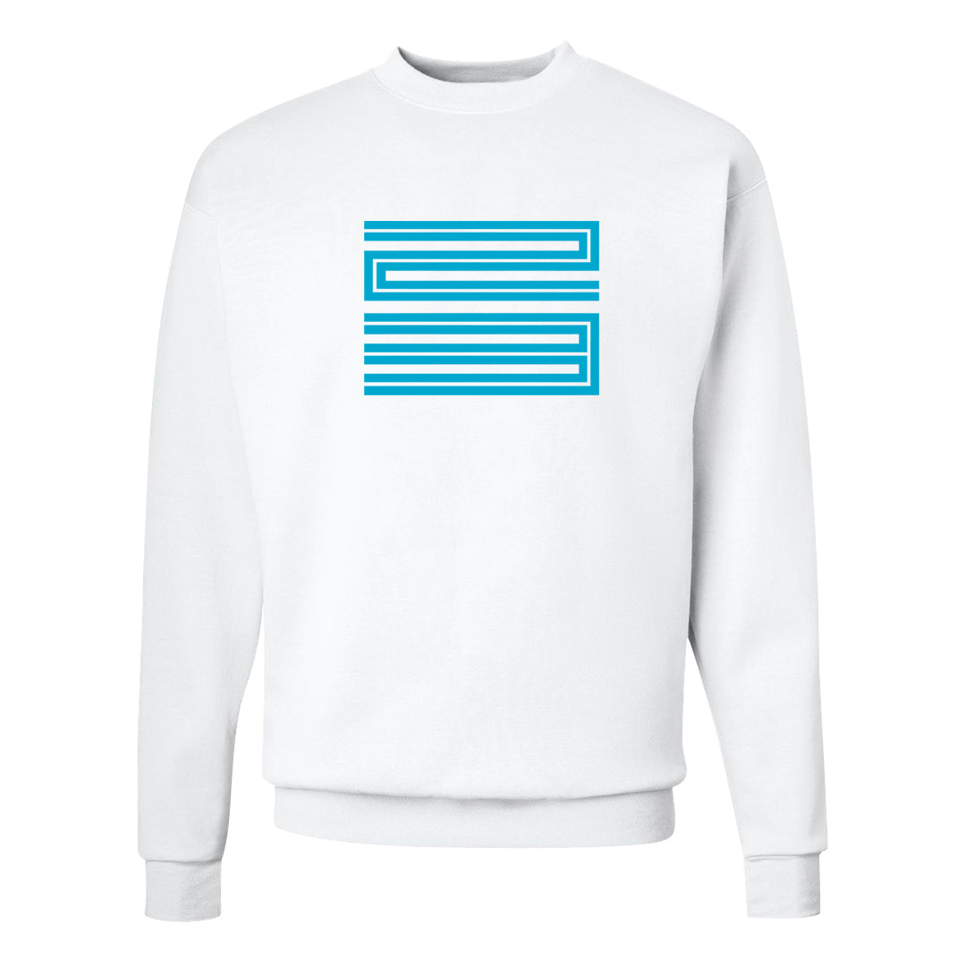 Aqua 6s Crewneck Sweatshirt | Double Line 23, White