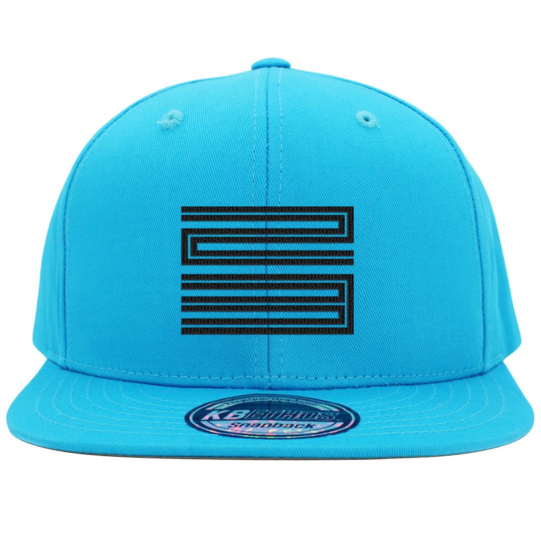 Aqua 6s Snapback Hat | Double Line 23, Aqua