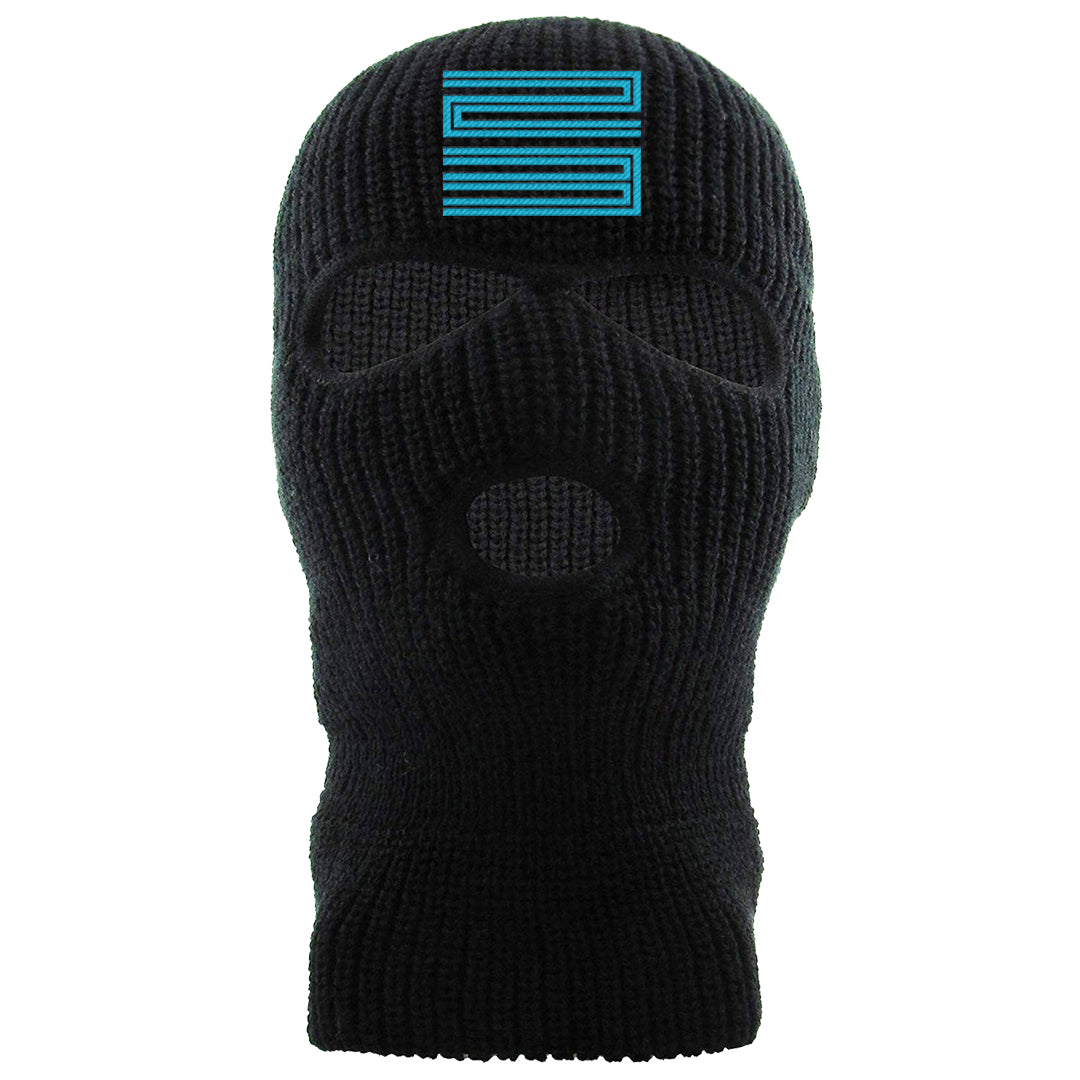 Aqua 6s Ski Mask | Double Line 23, Black