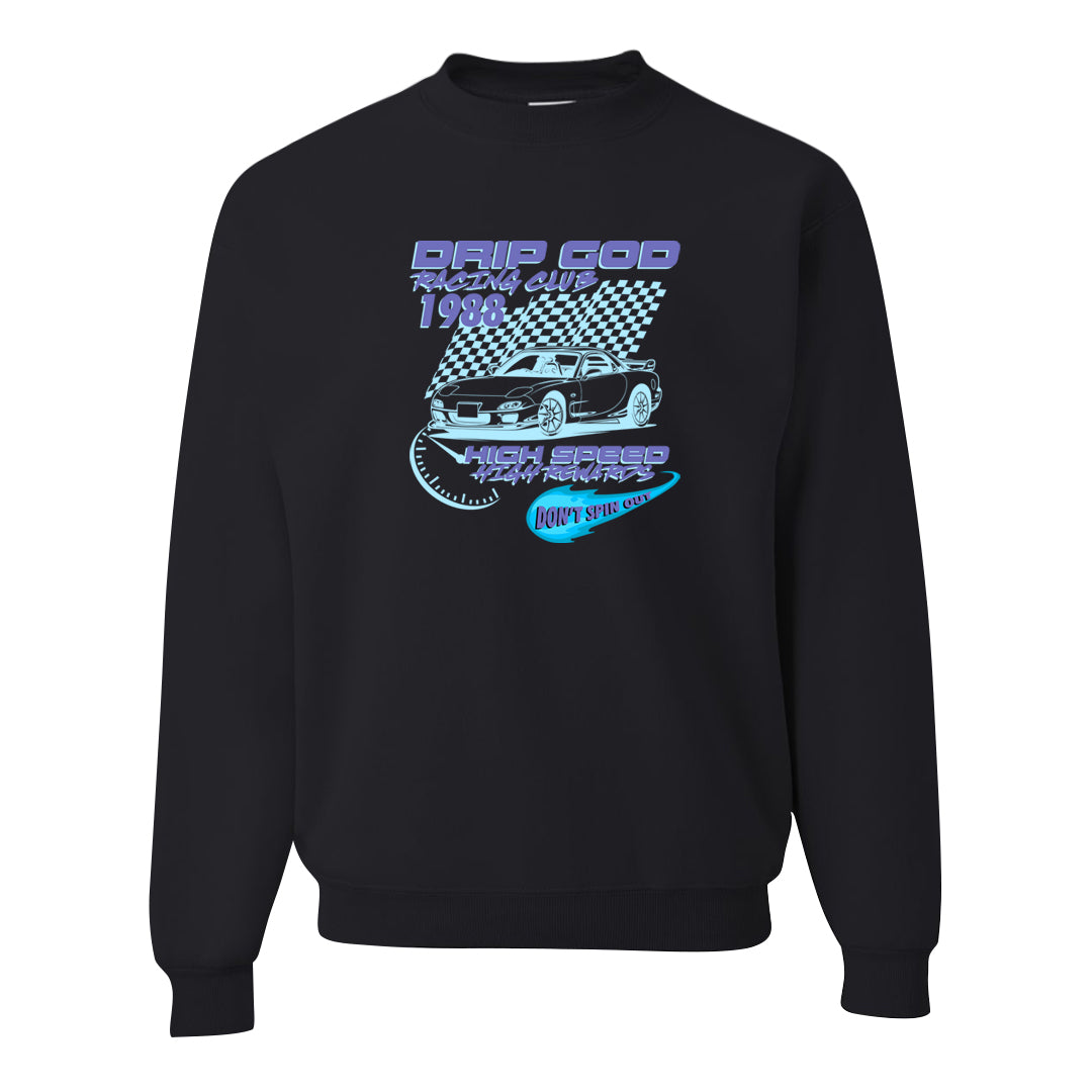 Aqua 6s Crewneck Sweatshirt | Drip God Racing Club, Black