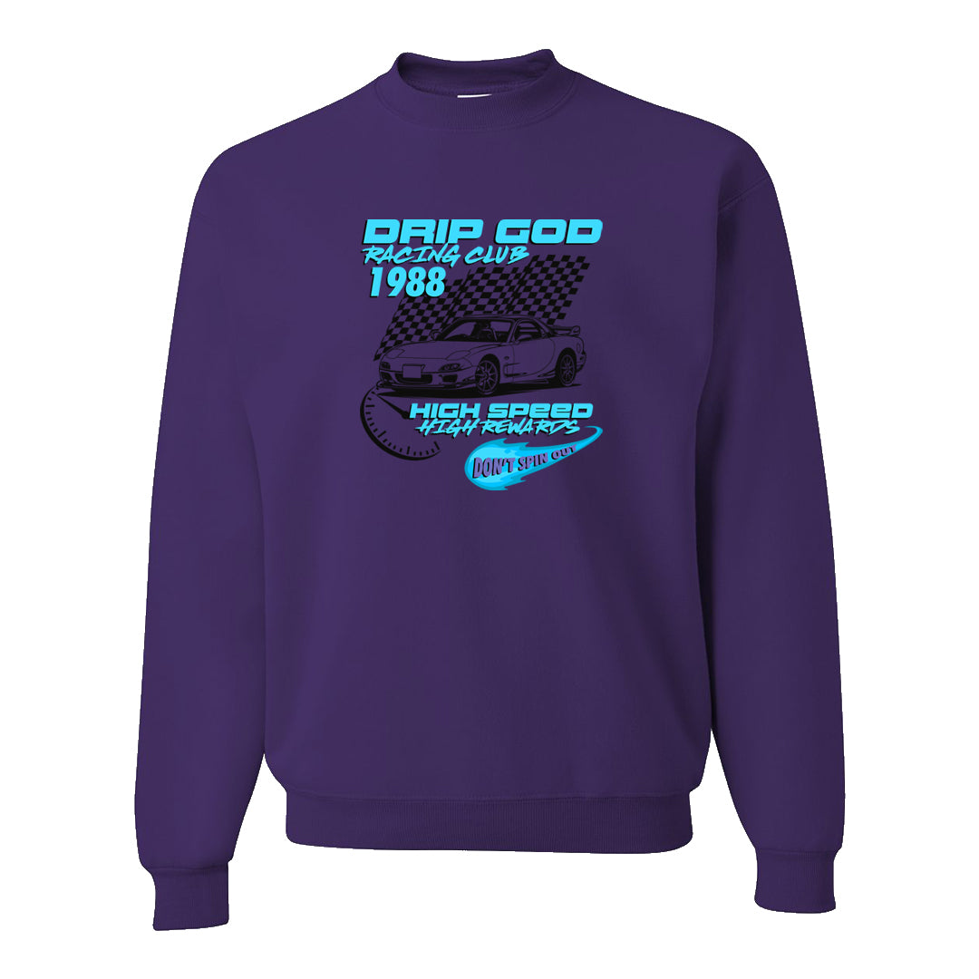 Aqua 6s Crewneck Sweatshirt | Drip God Racing Club, Purple