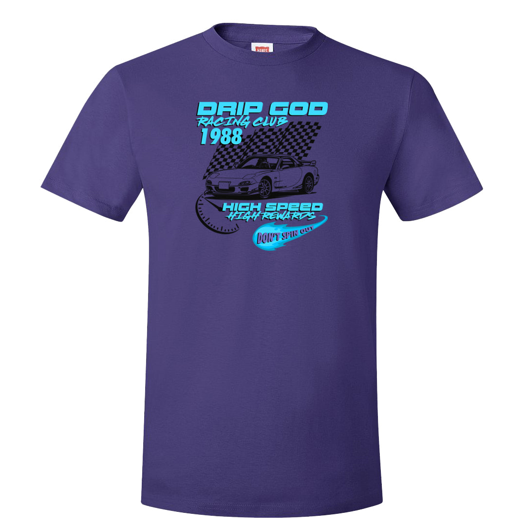 Aqua 6s T Shirt | Drip God Racing Club, Purple