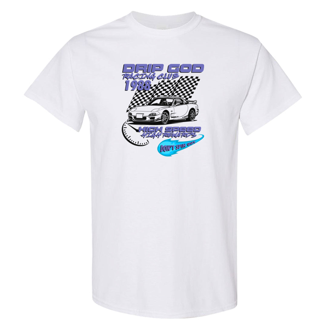 Aqua 6s T Shirt | Drip God Racing Club, White