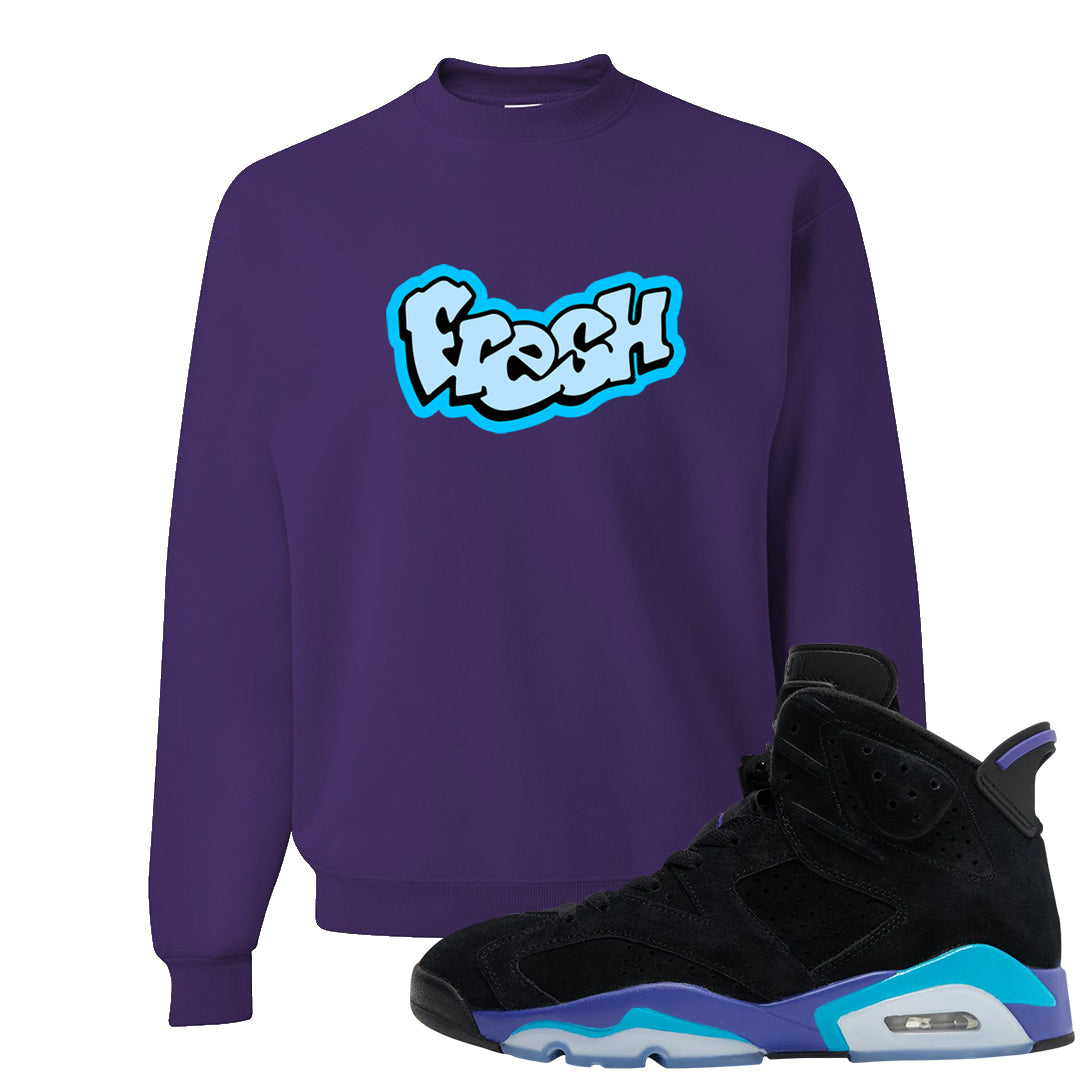 Aqua 6s Crewneck Sweatshirt | Fresh, Purple