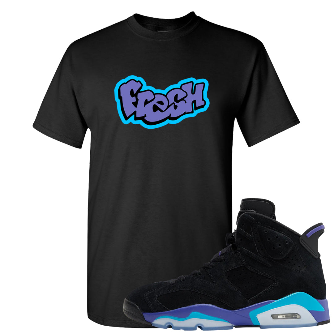 Aqua 6s T Shirt | Fresh, Black