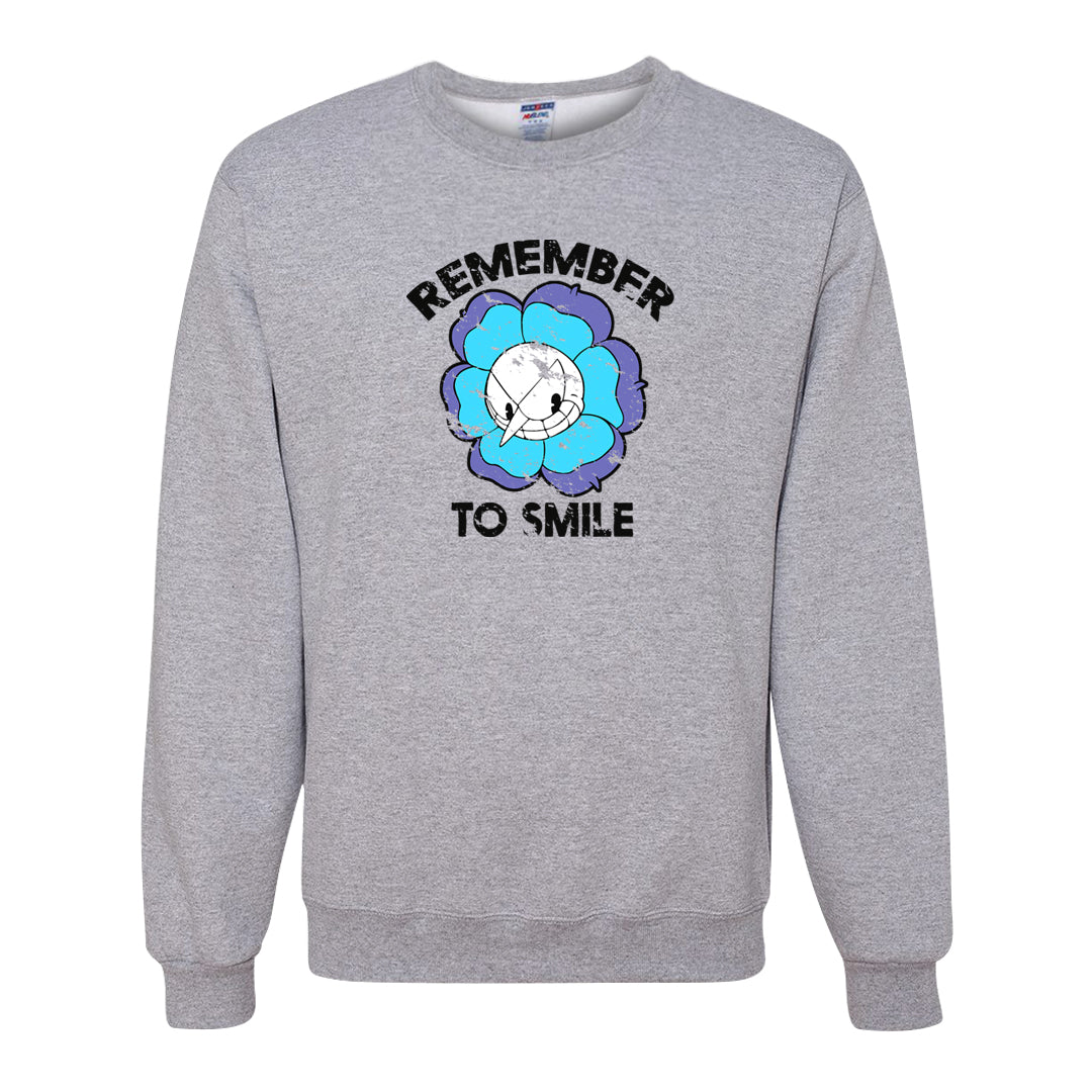 Aqua 6s Crewneck Sweatshirt | Remember To Smile, Ash