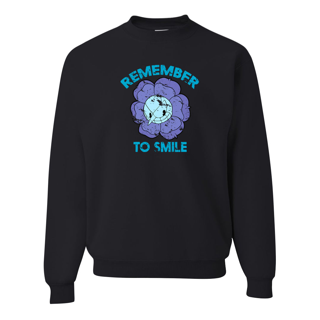 Aqua 6s Crewneck Sweatshirt | Remember To Smile, Black