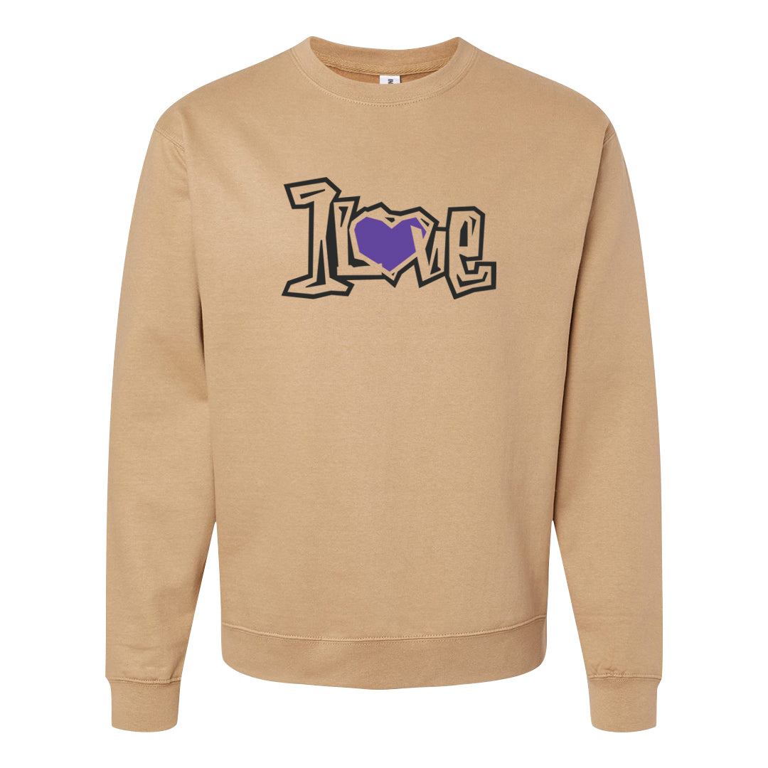 Brown Kelp 6s Crewneck Sweatshirt | 1 Love, Sandstone