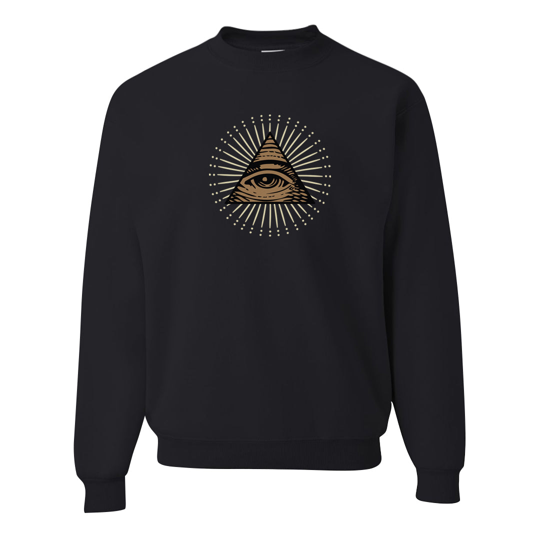 Brown Kelp 6s Crewneck Sweatshirt | All Seeing Eye, Black