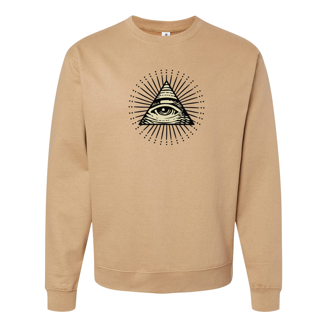 Brown Kelp 6s Crewneck Sweatshirt | All Seeing Eye, Sandstone