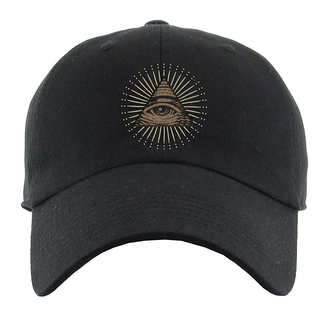 Brown Kelp 6s Dad Hat | All Seeing Eye, Black