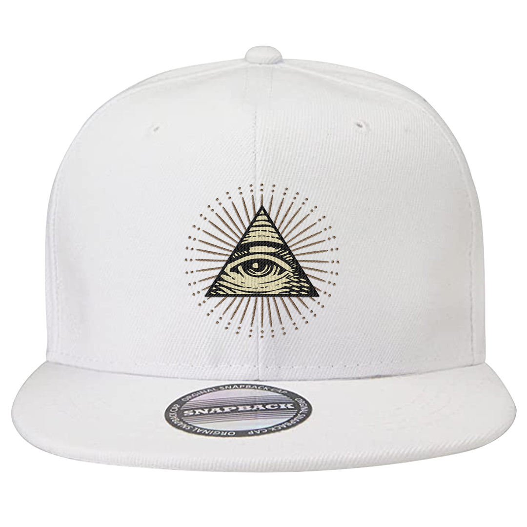 Brown Kelp 6s Snapback Hat | All Seeing Eye, White