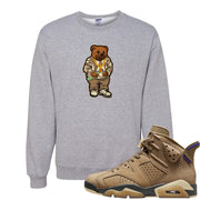 Brown Kelp 6s Crewneck Sweatshirt | Sweater Bear, Ash