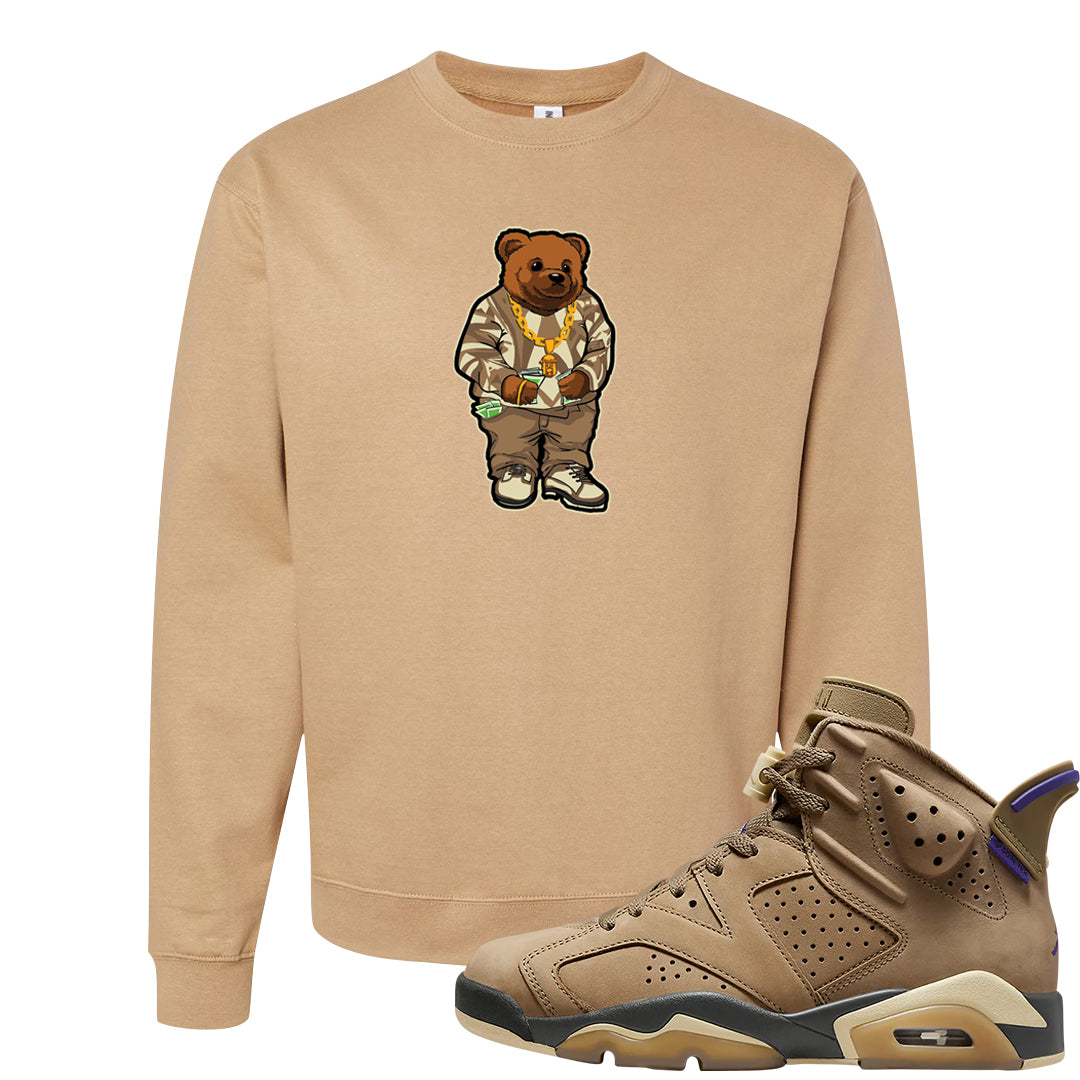 Brown Kelp 6s Crewneck Sweatshirt | Sweater Bear, Sandstone