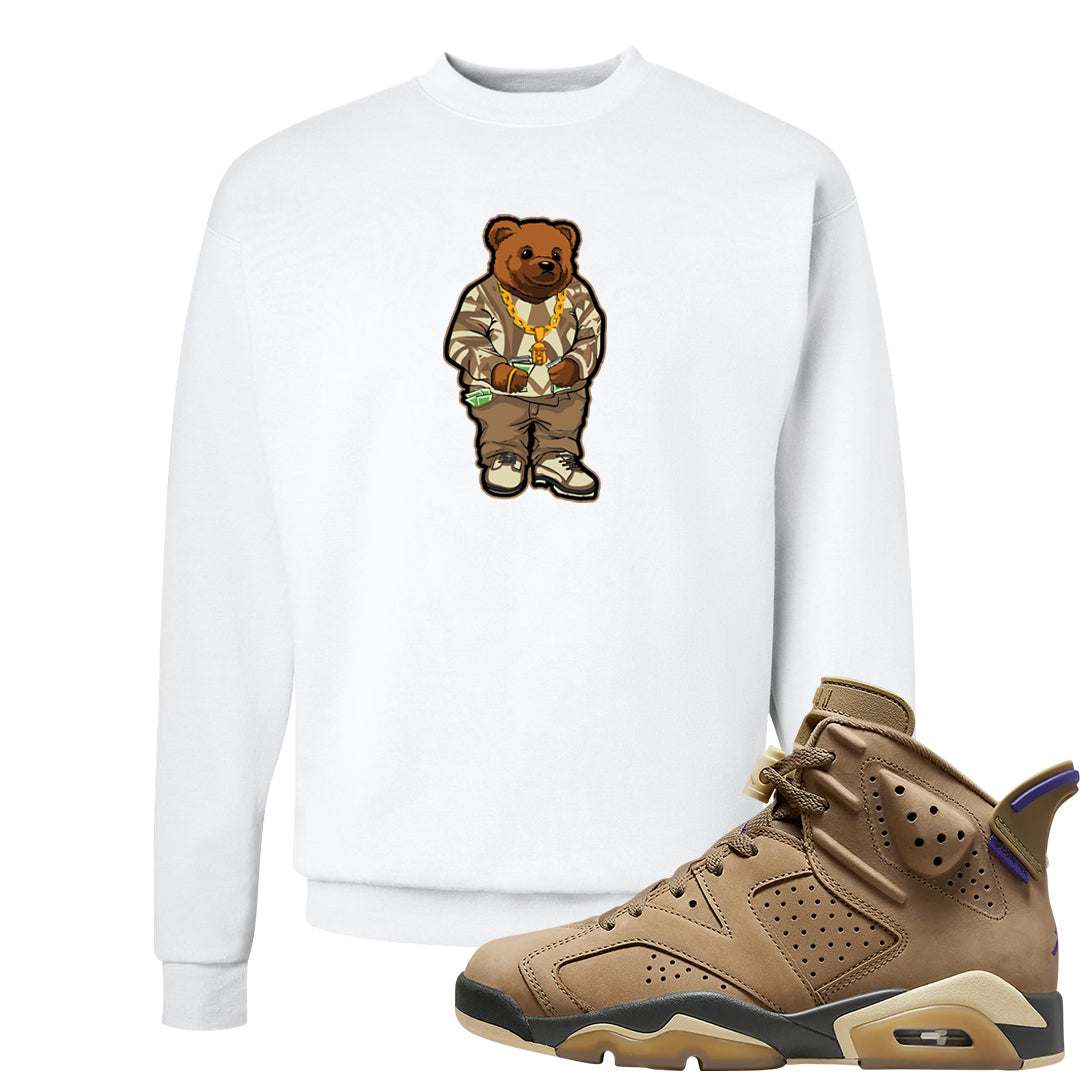Brown Kelp 6s Crewneck Sweatshirt | Sweater Bear, White