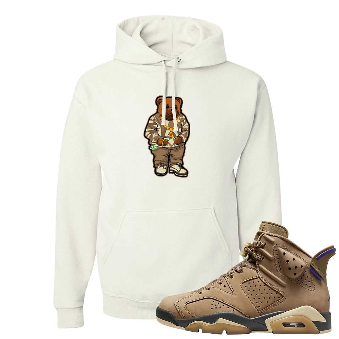 Brown Kelp 6s Hoodie | Sweater Bear, White
