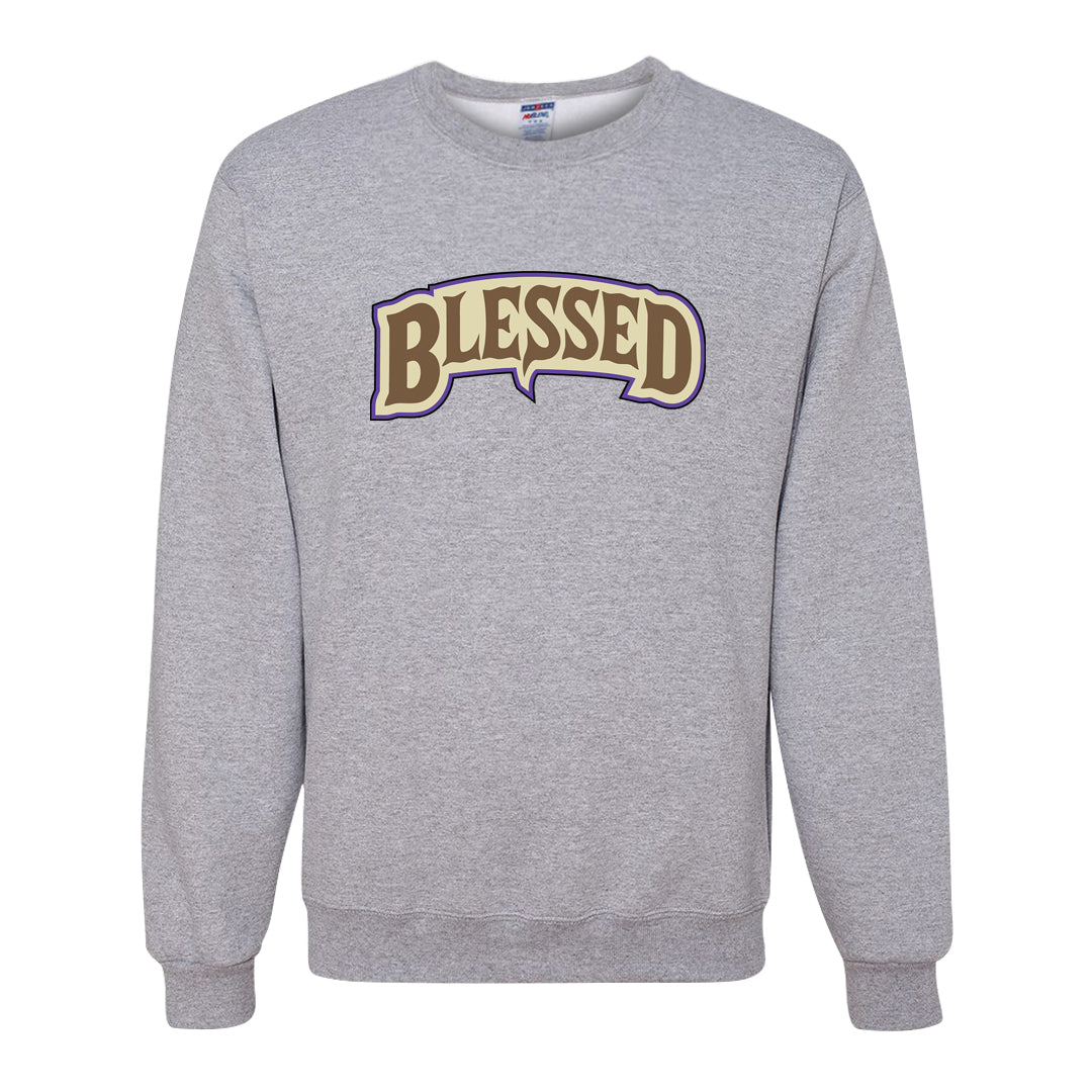 Brown Kelp 6s Crewneck Sweatshirt | Blessed Arch, Ash
