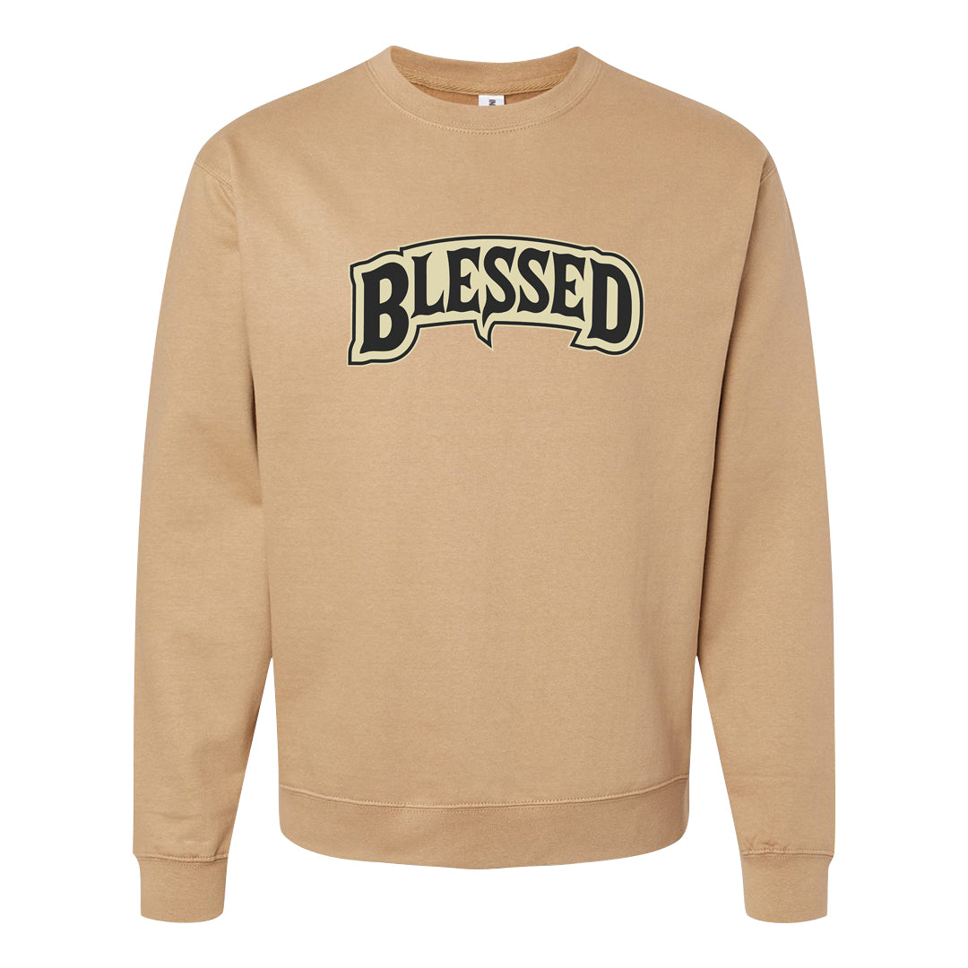 Brown Kelp 6s Crewneck Sweatshirt | Blessed Arch, Sandstone
