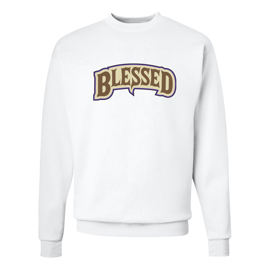Brown Kelp 6s Crewneck Sweatshirt | Blessed Arch, White