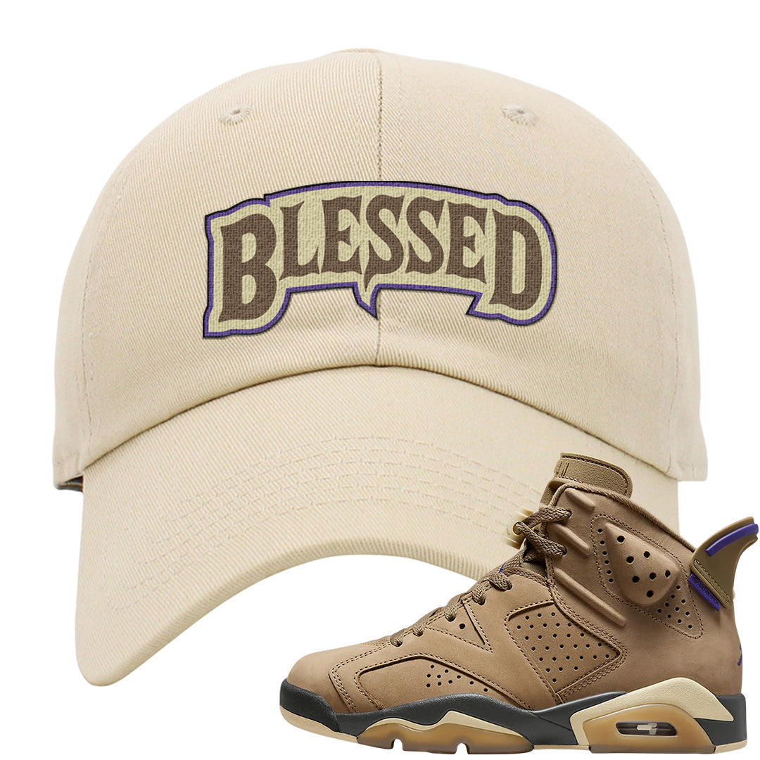 Brown Kelp 6s Dad Hat | Blessed Arch, Ivory