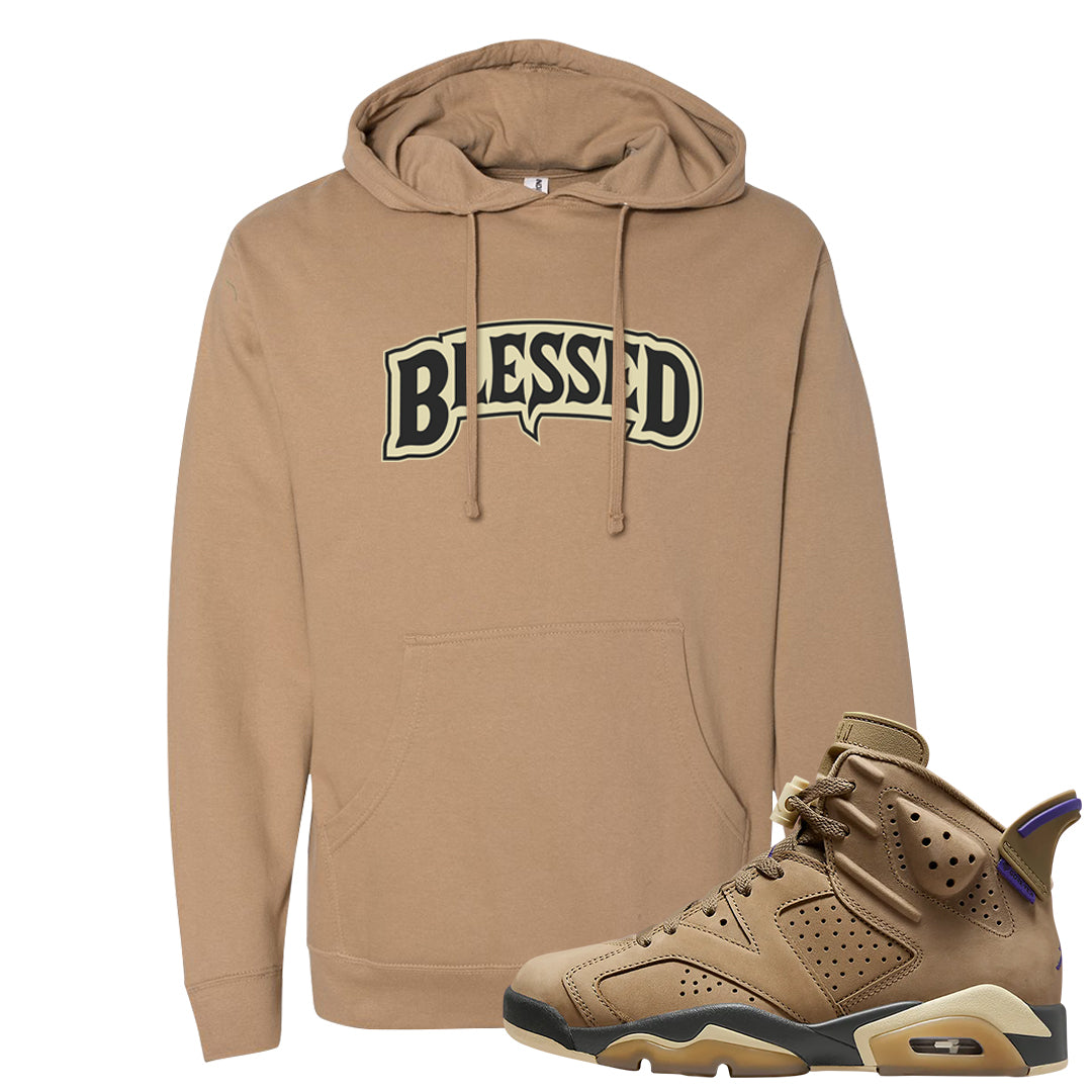 Brown Kelp 6s Hoodie | Blessed Arch, Sandstone