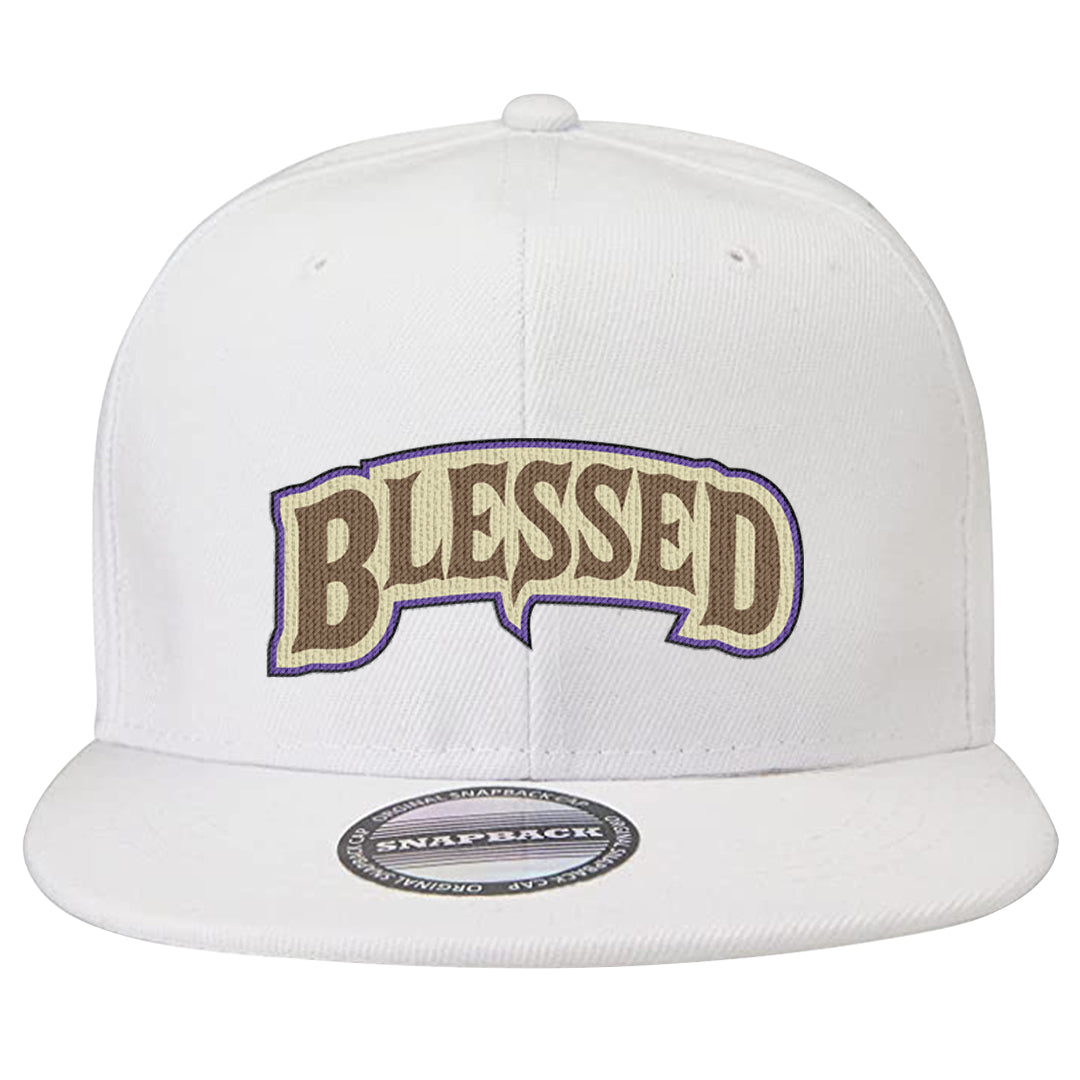 Brown Kelp 6s Snapback Hat | Blessed Arch, White