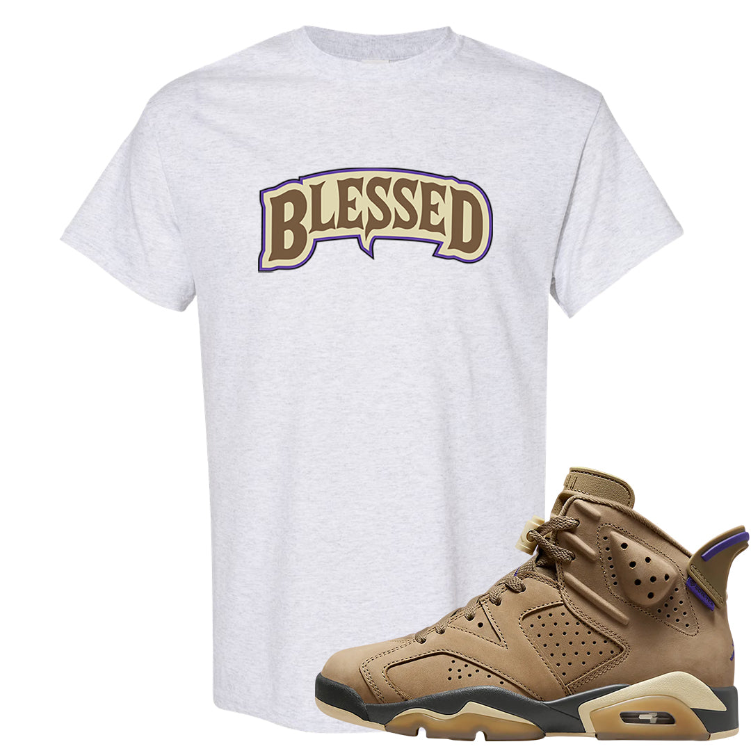 Brown Kelp 6s T Shirt | Blessed Arch, Ash