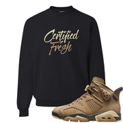 Brown Kelp 6s Crewneck Sweatshirt | Certified Fresh, Black