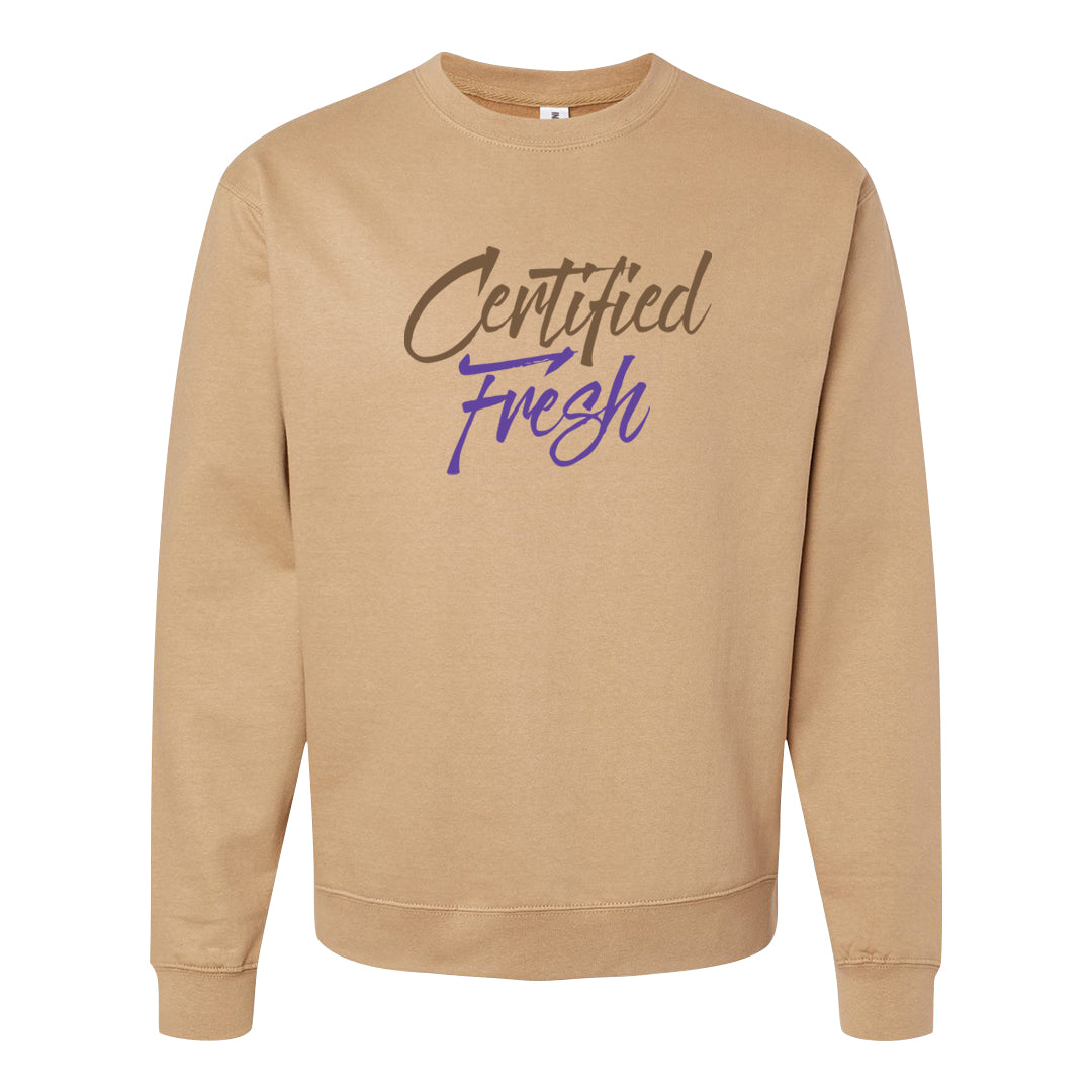 Brown Kelp 6s Crewneck Sweatshirt | Certified Fresh, Sandstone