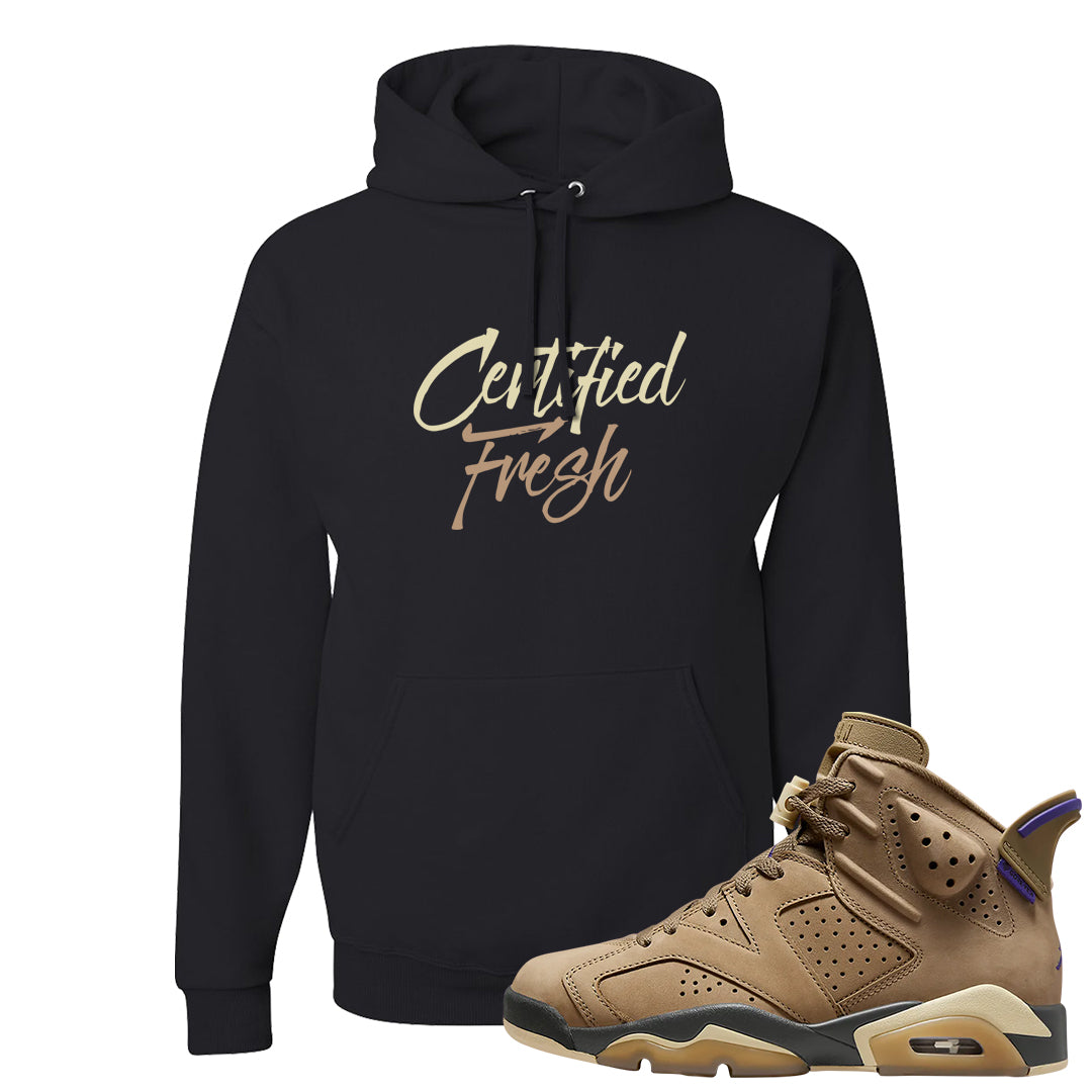 Brown Kelp 6s Hoodie | Certified Fresh, Black