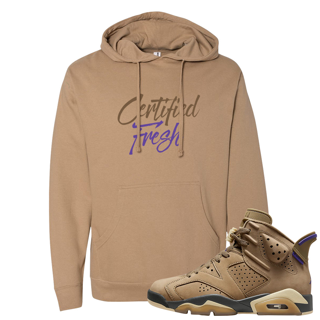 Brown Kelp 6s Hoodie | Certified Fresh, Sandstone