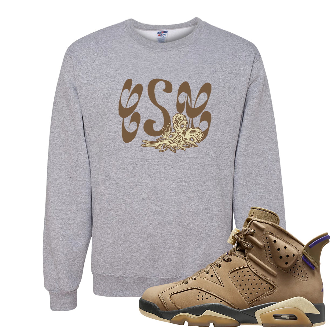 Brown Kelp 6s Crewneck Sweatshirt | Certified Sneakerhead, Ash