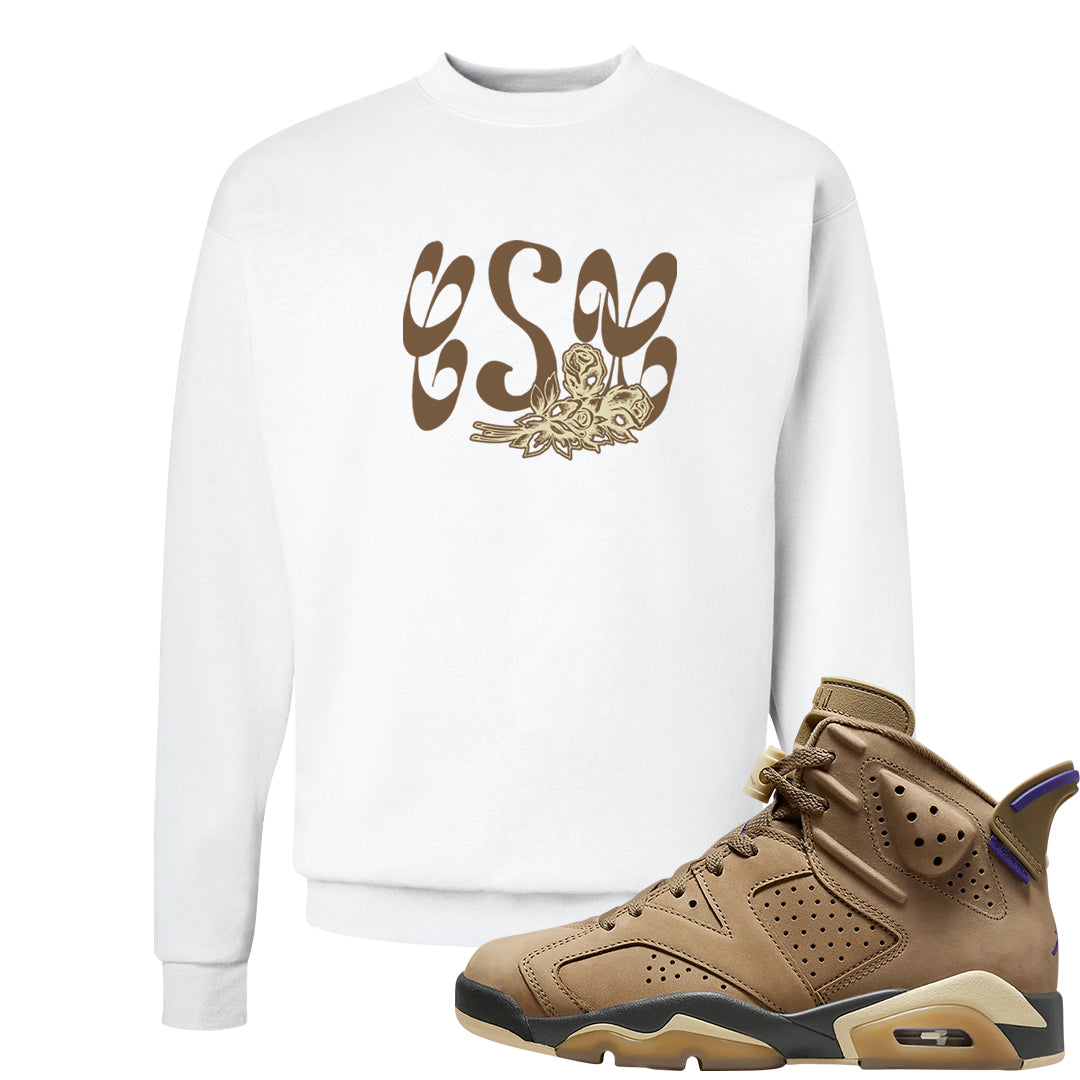 Brown Kelp 6s Crewneck Sweatshirt | Certified Sneakerhead, White