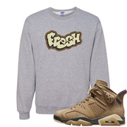 Brown Kelp 6s Crewneck Sweatshirt | Fresh, Ash