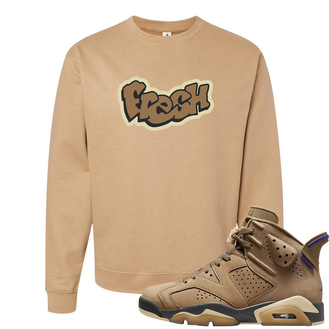 Brown Kelp 6s Crewneck Sweatshirt | Fresh, Sandstone